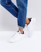 Kwiss Clean Court Sneakers In White And Black - White