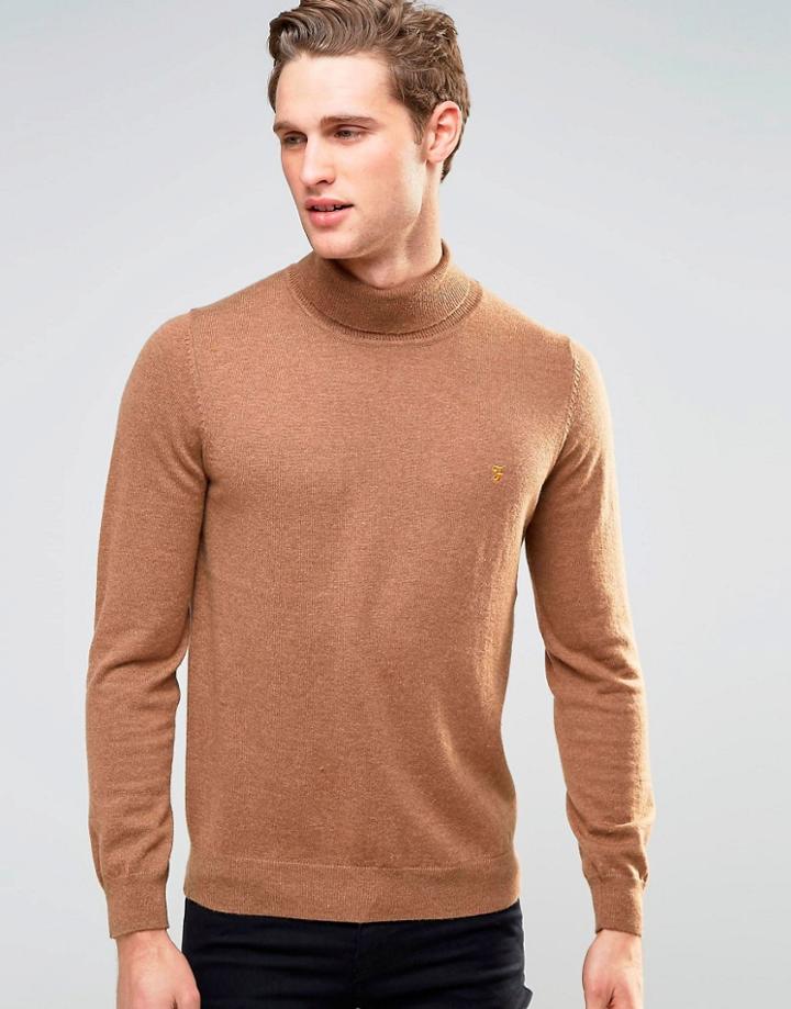 Farah Roll Neck Sweater - Tan