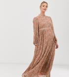 Glamorous Bloom High Neck Maxi Dress In Vintage Floral-pink