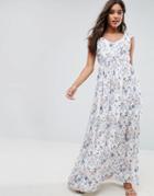 Vila Ditsy Floral Maxi Dress - White