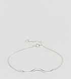 Asos Sterling Silver Textured Wave Chain Bracelet - Silver