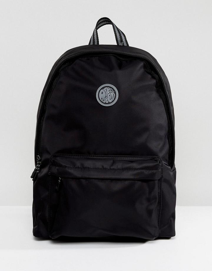Pretty Green Logo Backpack In Black - Black