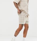 Milk It Vintage Shorts In Stone Check Two-piece - Stone