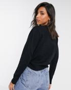 Y.a.s Knitted Sweater With Shoulder Detail In Black