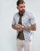 Gandys Short Sleeve Shirt In Tile Print - Gray