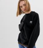 Adidas Originals Sweatshirt In Black With Orange Piping - White