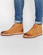 Asos Chukka Boots In Tan Nubuck Leather - Tan