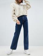 Weekday Row High Waist Jeans In Win Blue In Organic Cotton - Blue
