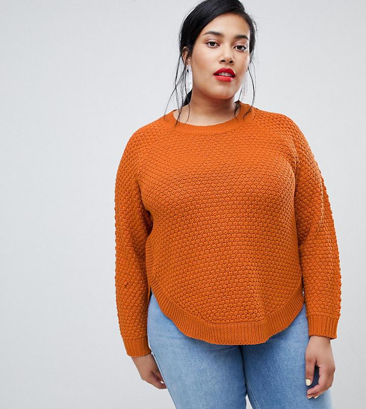 Vero Moda Curve Chunky Knitted Sweater - Orange