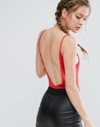 Asos Cami Body With Scoop Back - Red