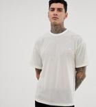 Heart & Dagger Lightweight Mesh T-shirt In Light Beige With Embroidery - Beige