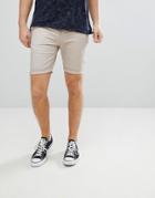 Asos Skinny Chino Shorts In Beige - Beige