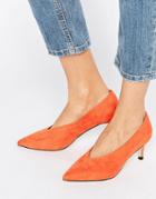 Asos Suzie Pointed Kitten Heels - Orange