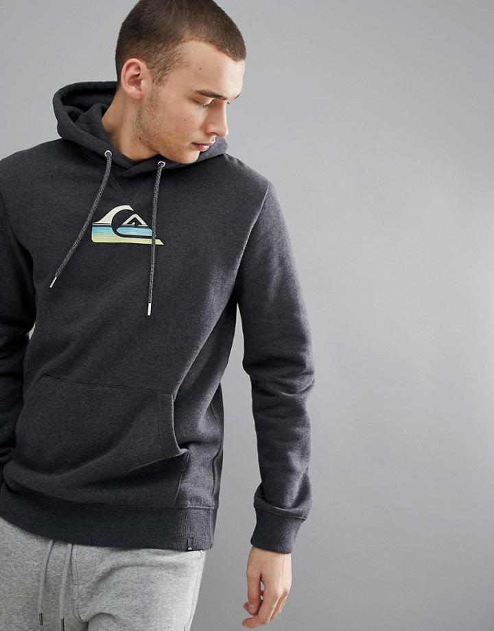 Quiksilver Big Logo Hoodie In Dark Gray - Gray