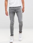 Jack & Jones Skinny Jeans In Washed Gray - Gray