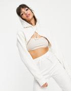 Asos 4505 Super Crop Hoodie-white