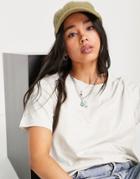 Weekday Essence Organic Cotton T-shirt In Beige-neutral
