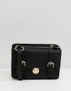 Asos Design Mini Double Compartment Satchel Cross Body Bag - Black