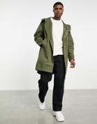 Fred Perry Shell Parka Jacket In Khaki-green