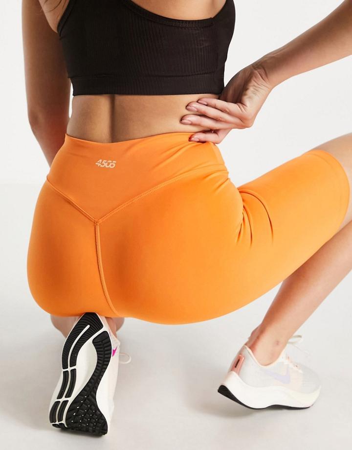 Asos 4505 Icon Legging Shorts With Booty Sculpt Detail-orange