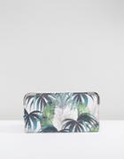 New Look Palm Print Zip Around Purse - Green