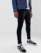 New Look Super Skinny Jeans With Velvet Side Stripe - Black
