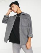 Threadbare Cord Shirt In Charcoal-gray