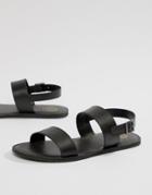 Kg By Kurt Geiger Double Strap Sandals In Black Leather - Black