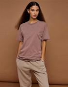 Topshop Premium Leisure Distressed T-shirt In Rose-pink