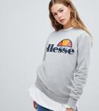 Ellesse Boyfriend Sweatshirt With Chest Logo-gray
