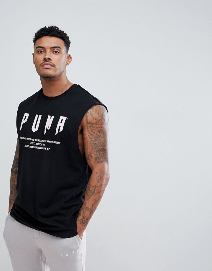 Puma Oversized Graphic Tank - Black