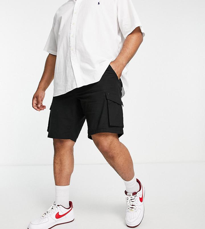 Only & Sons Plus Cargo Shorts In Black