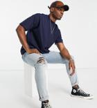 New Look Oversized Turtle Neck T-shirt In Navy