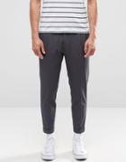 Selected Homme Smart Tapered Trousers In Dogstooth With Turn Up - Gray