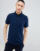Ted Baker Knitted Polo In Navy - Navy