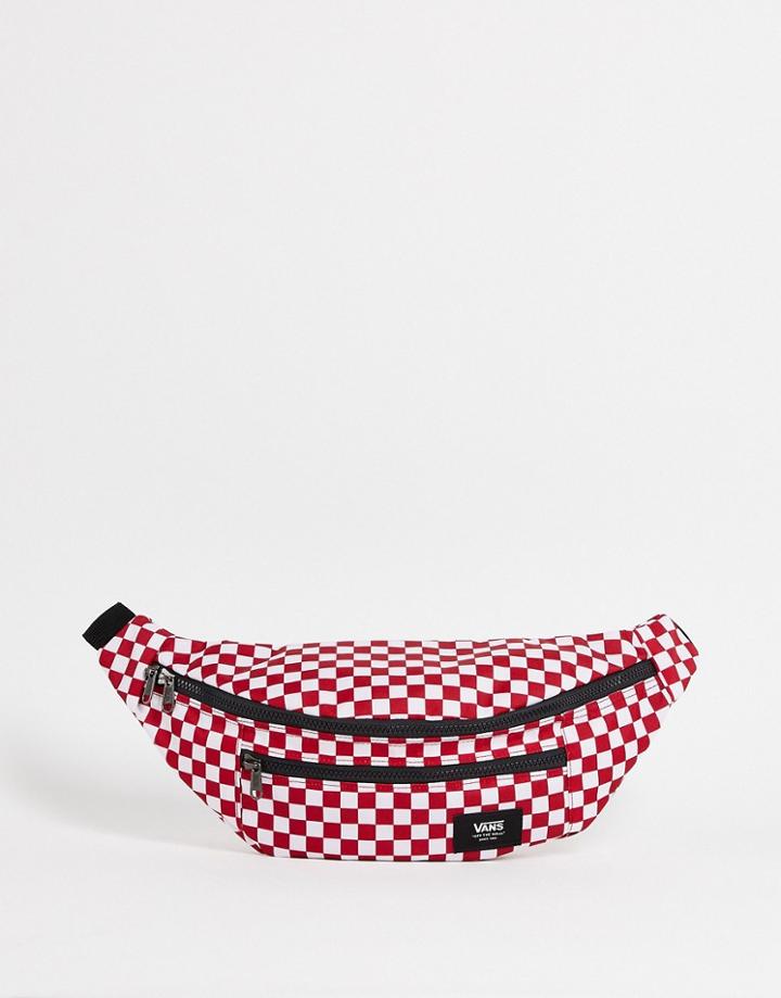 Vans Ward Cross Body In White/red Checkerboard-multi