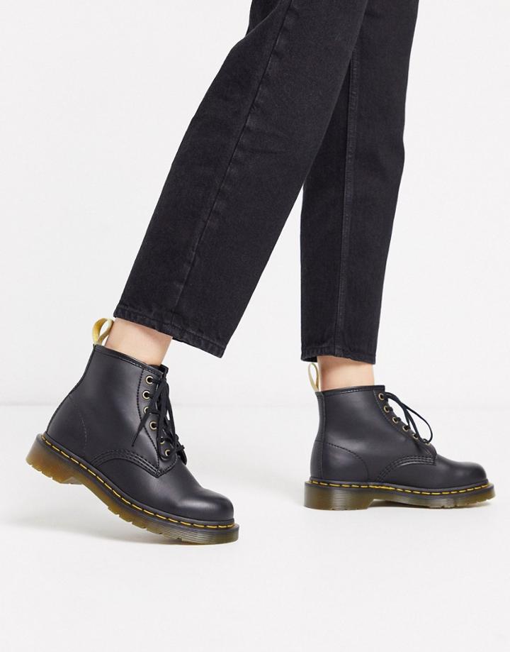 Dr Martens Vegan 101 6 Eye Boots In Black
