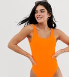 New Look Scoop Swimsuit In Orange - Orange