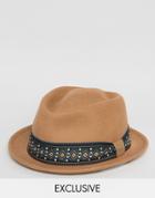 Reclaimed Vintage Tribly Hat Geo Band Brand - Brown