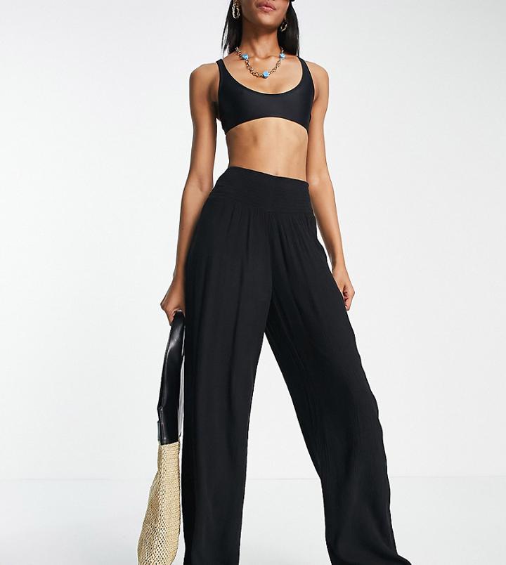 Vero Moda Tall Beach Pants In Black