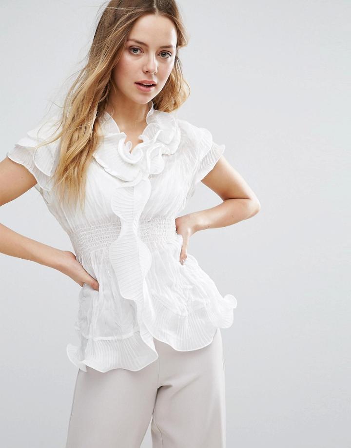 Jasmine Ruffle Detail Blouse - White
