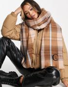 Asos Design Personalized Heritage Check Scarf With C Initial In Multi