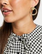 Pieces Twist Detail Oversized Hoops In Gold