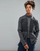 O'neill Activewear Kinetic Quilted Sweat Jacket In Black/gray - Black