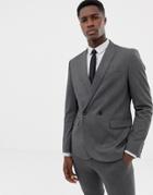 Only & Sons Double Breasted Suit Jacket - Gray