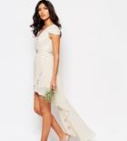 Tfnc Wedding High Low Cold Shoulder Dress - Gray