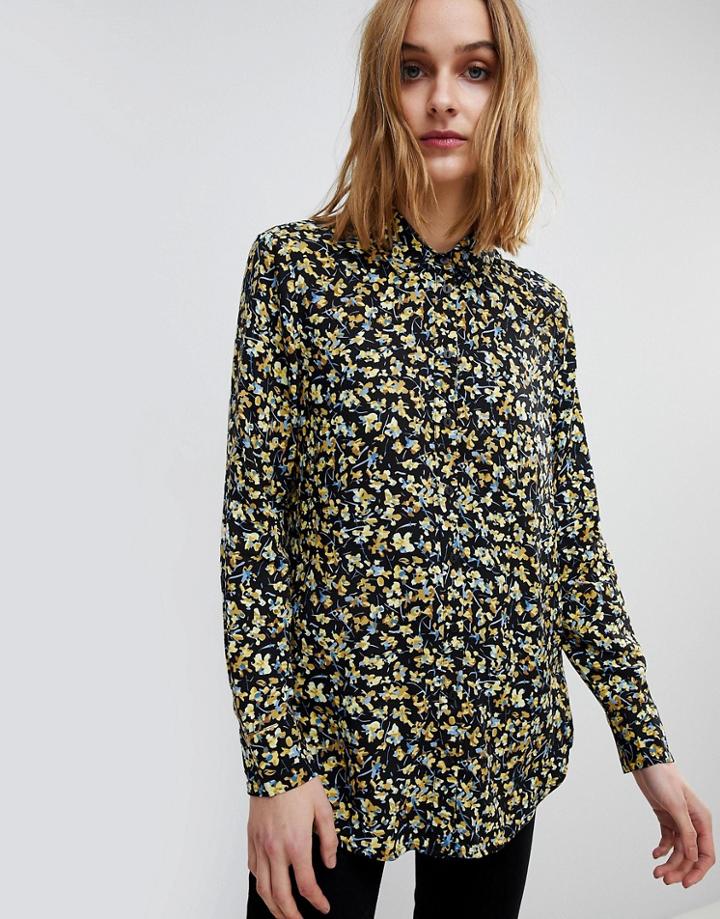 Warehouse Ditsy Marigold Floral Print Shirt - Multi