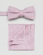 7x Bow Tie And Pocket Square Set - Purple