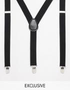 Reclaimed Vintage Suspenders - Black