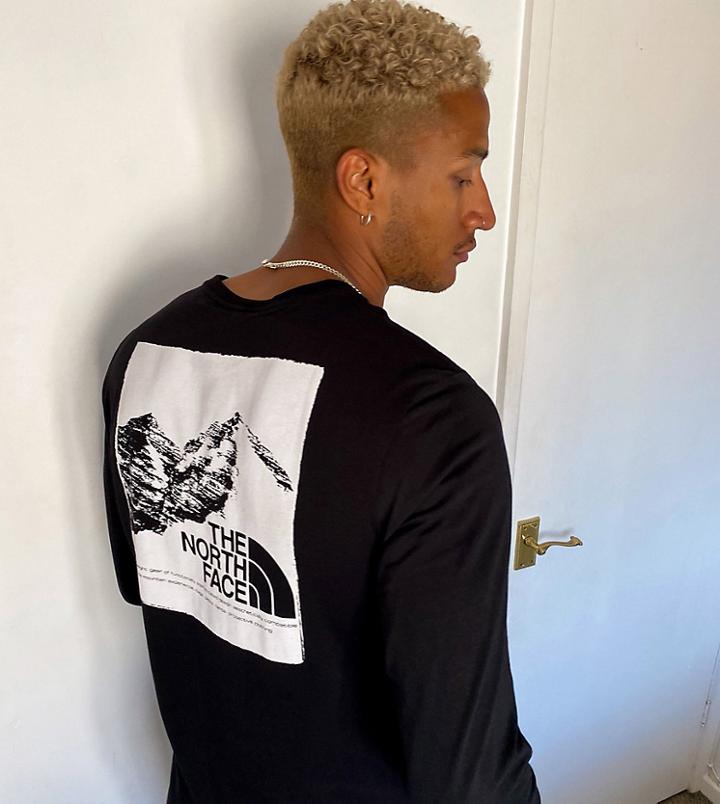 The North Face Mountain Graphic Long Sleeve T-shirt In Black - Exclusive To Asos